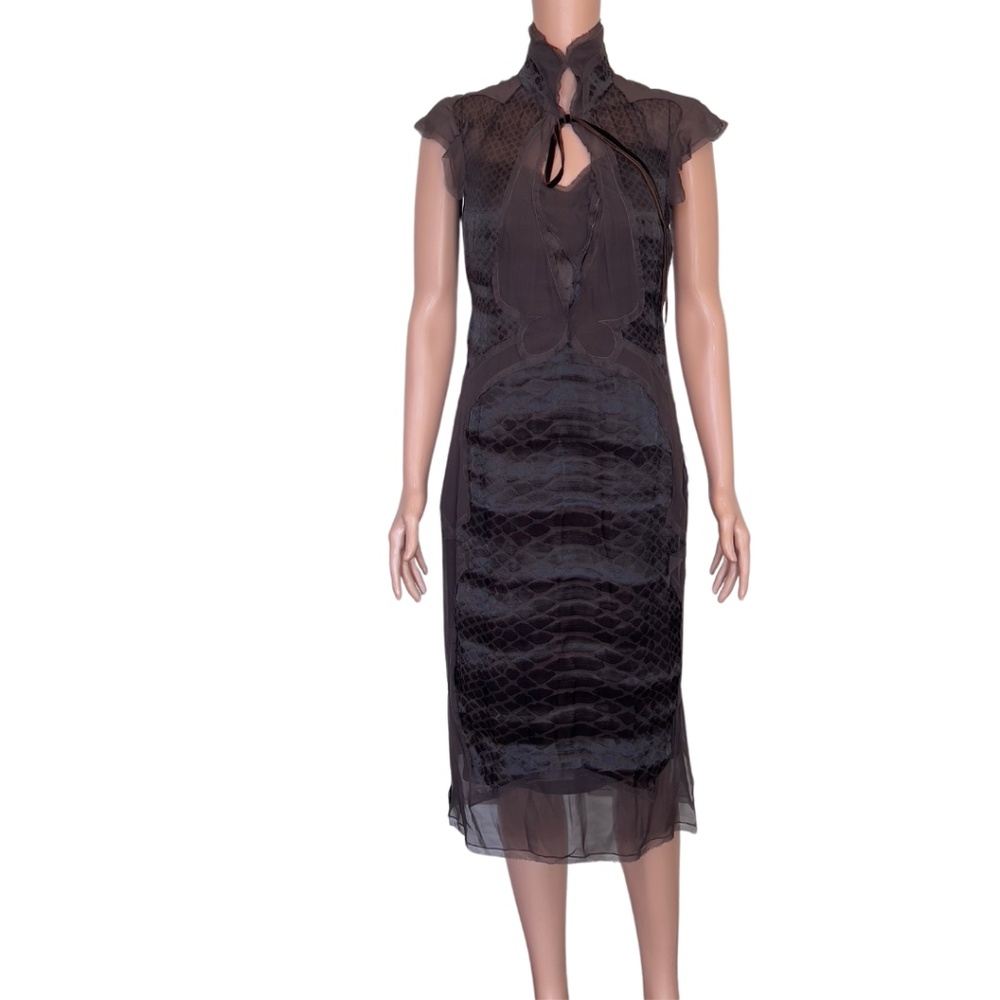 Yves Saint Laurent Tom Ford RUNWAY F/W 2004 AD Campaign Chinoiserie Dress - Picture 5 of 13